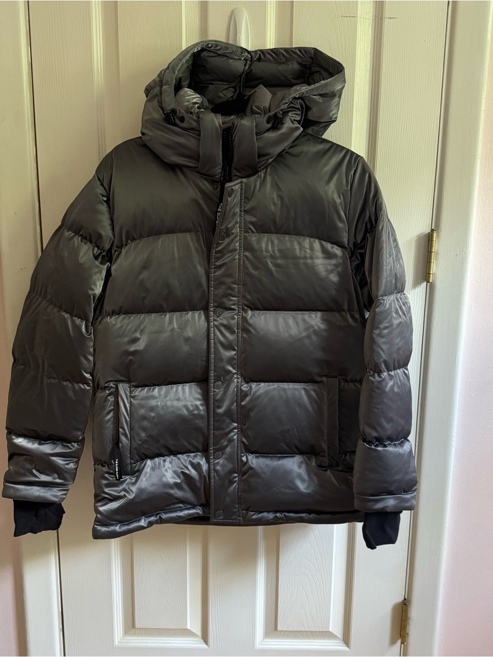 Aritzia the Super Puff 800 Down fill classic in liquid shine grey